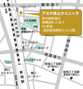 アスク井上クリニックアクセスマップ画像