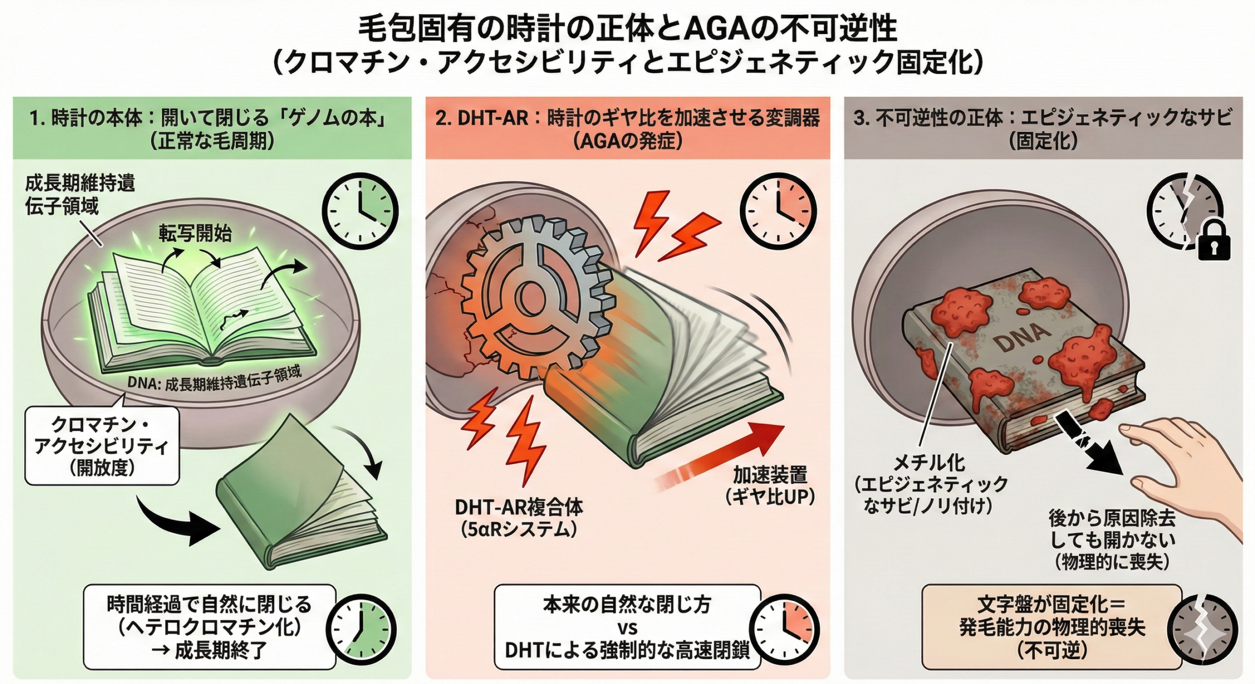 毛包固有の時計の正体とAGAの不可逆性