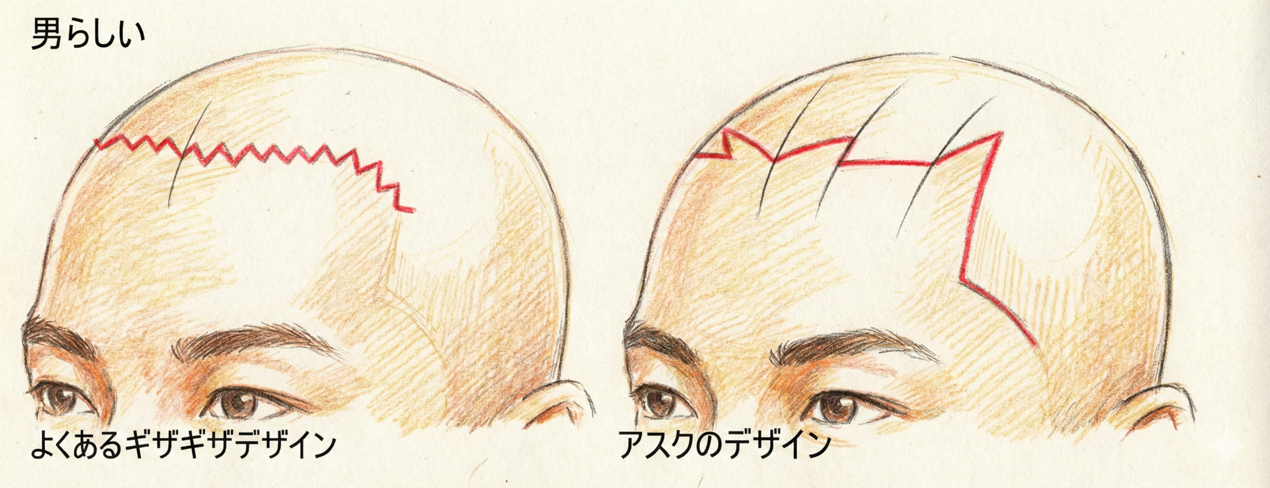 アスクと他院の違い 男らしいデザイン